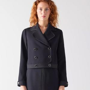 L.K. Bennett Eugine Navy Cropped Jacket